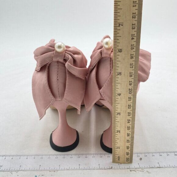YDN Pink Bow Pointed Toe Slip on Pumps Special High Heels Party Prom Shoes - Picture 5 of 8
